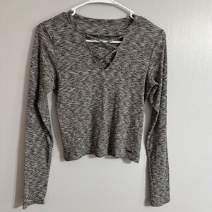 Hollister Gray Long Sleeve Blouse Size Small